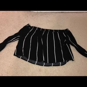 cropped off the shoulder top